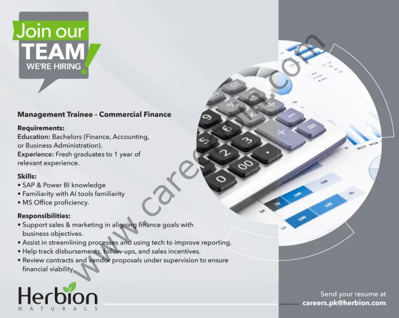 Herbion Naturals Jobs Management Trainee Commercial Finance 1