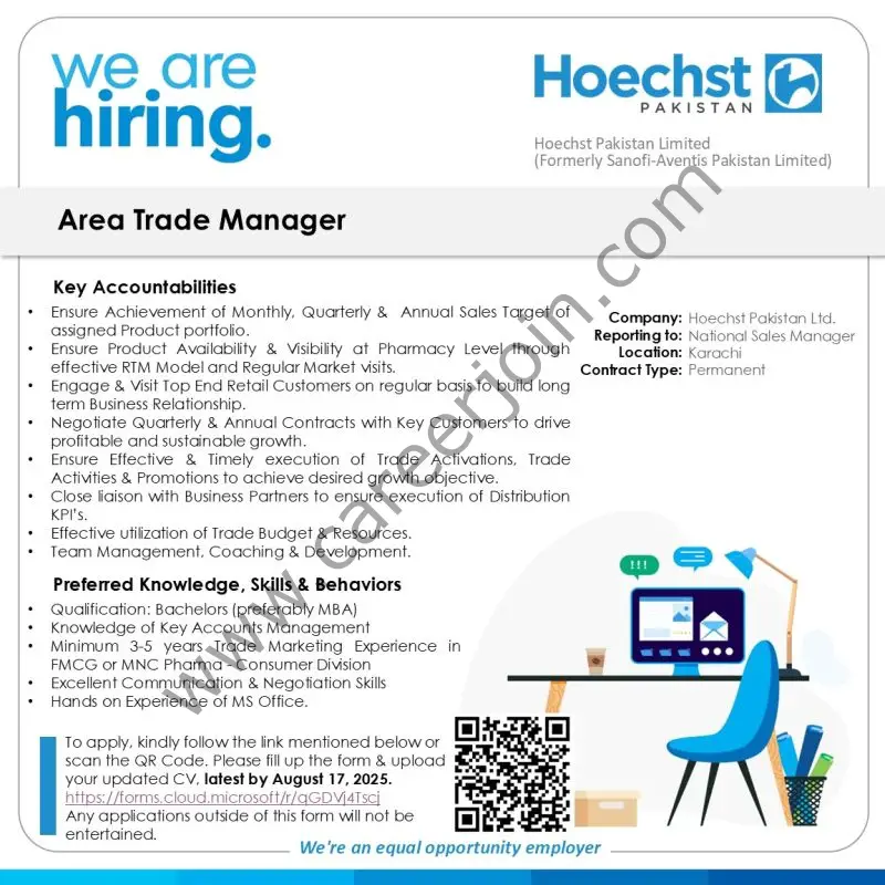 Hoechst Pakistan Limited Jobs Area Trade Manager 1