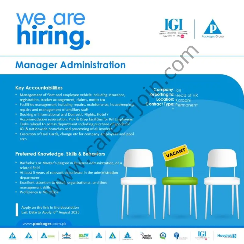 IGI Life Insurance Jobs Manager Administration 1