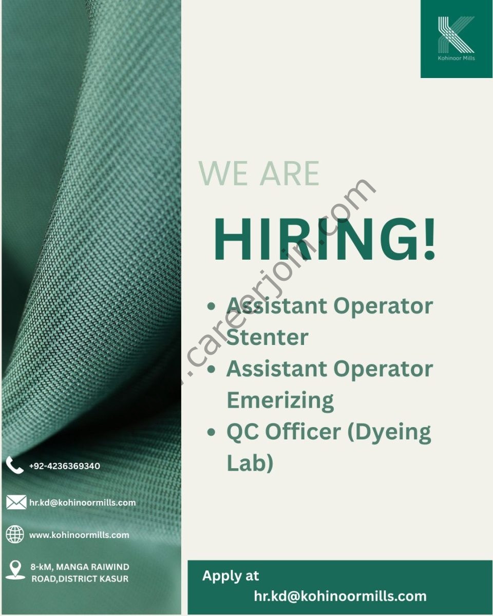 Kohinoor Mills Limited Jobs August 2025 1