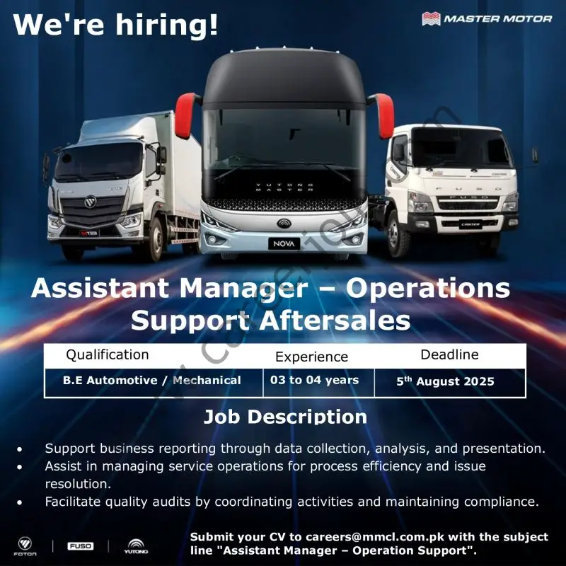 Master Motor Jobs Assistant Manager Operations Support Aftersales 1