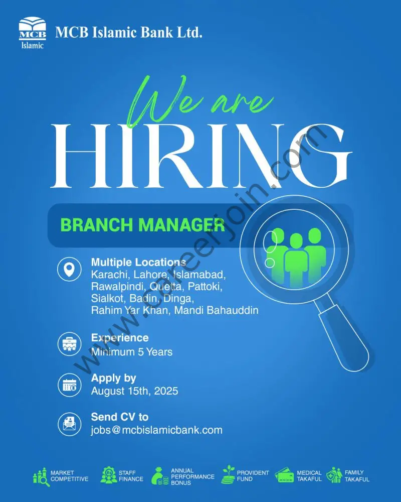 MCB Islamic Bank Jobs Branch Manager 1