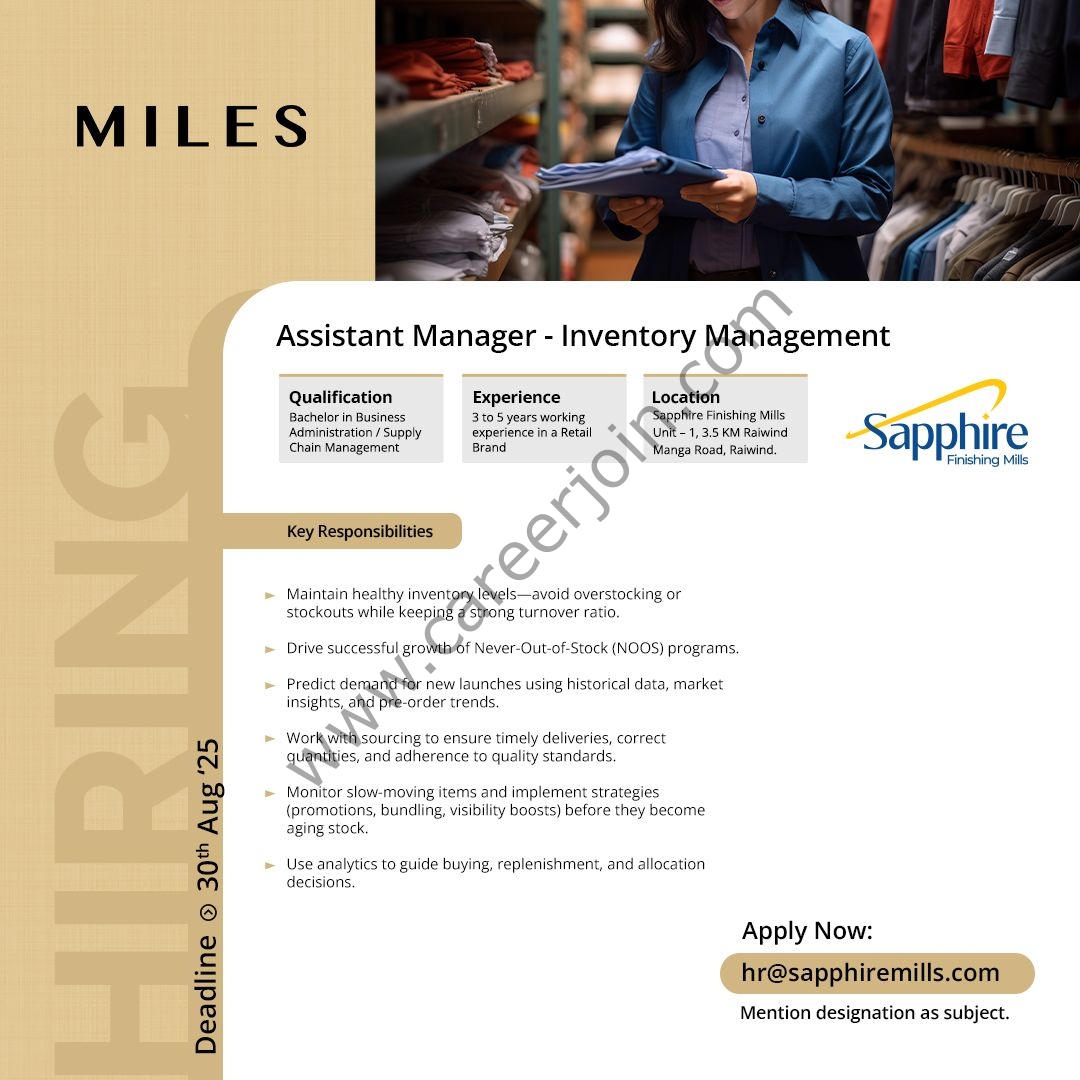 MILES by Sapphire Finishing Mills Jobs August 2025 1
