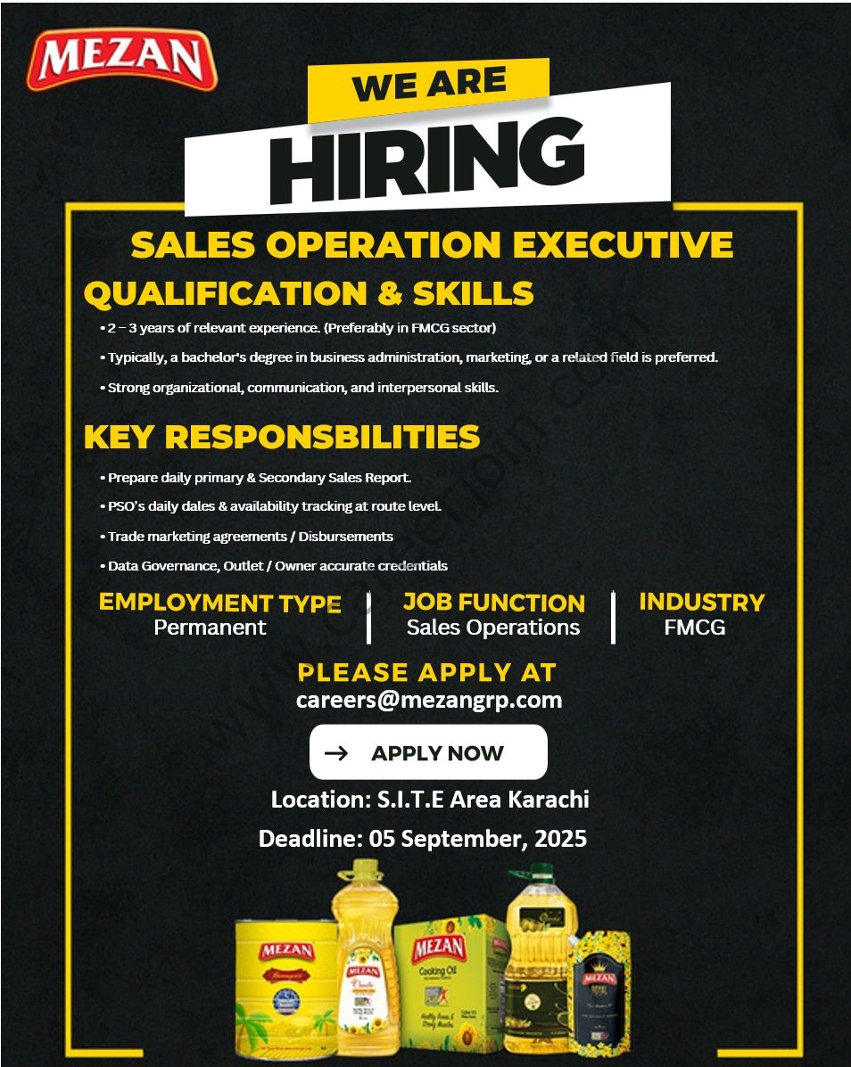 Mezan Oil & Ghee Jobs September 2025 1