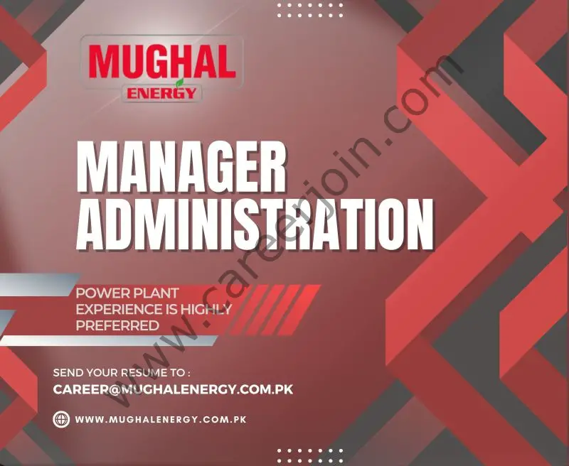 Mughal Energy Limited Jobs Manager Administration 1