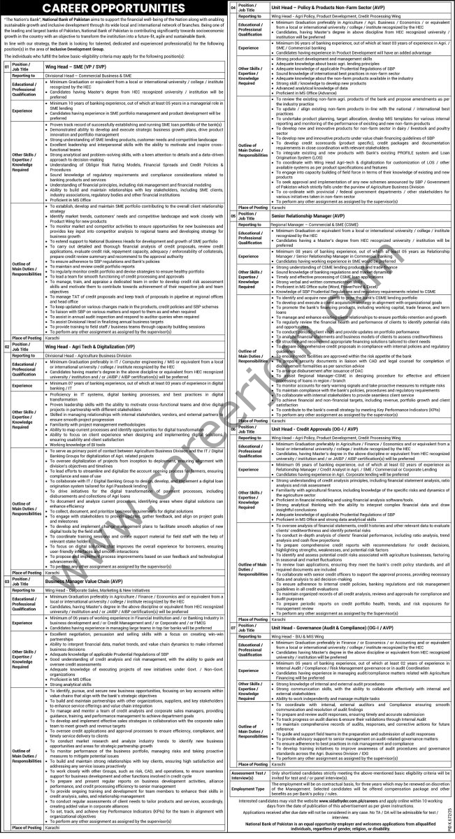 National Bank of Pakistan NBP Jobs 24 August 2025 Express Tribune 1