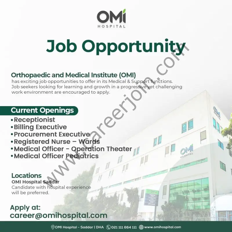 OMI Hospital Jobs August 2025 1
