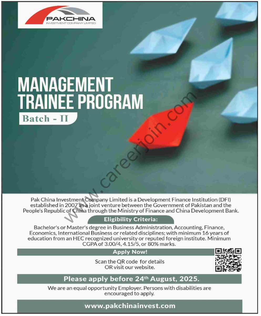 Pak China Investment Company Ltd Jobs 10 August 2025 Dawn 1