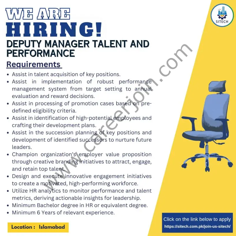 SITECH Jobs Deputy Manager Talent and Performance 1