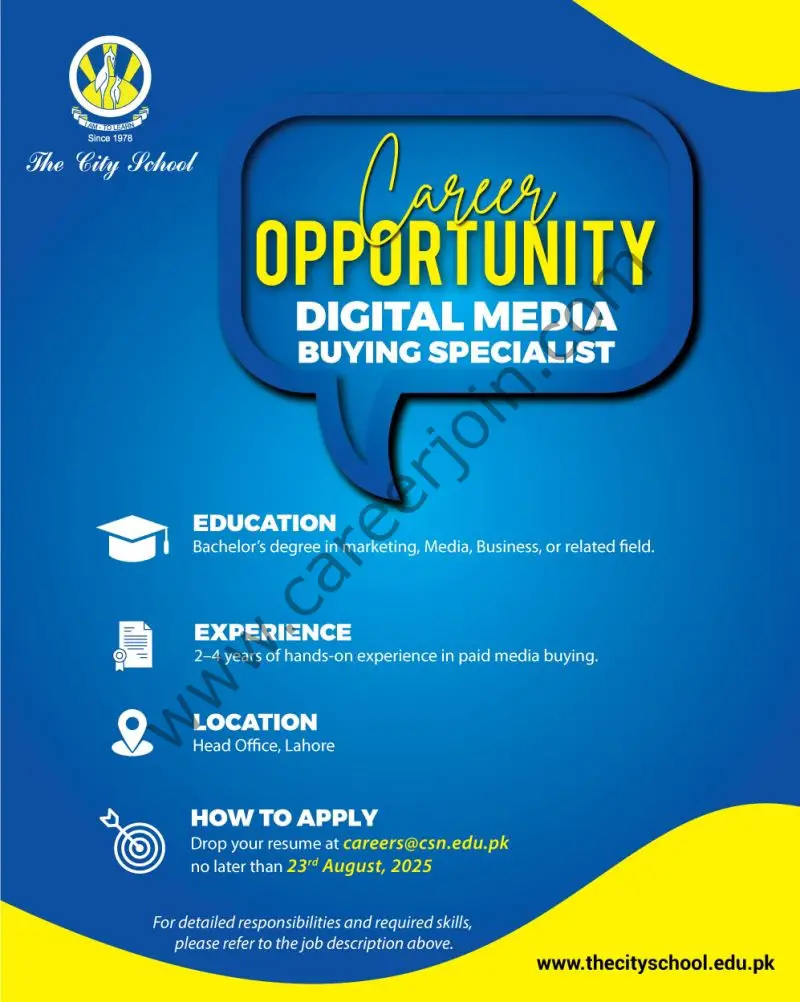 The City School Jobs Digital Media Buying Specialist 1