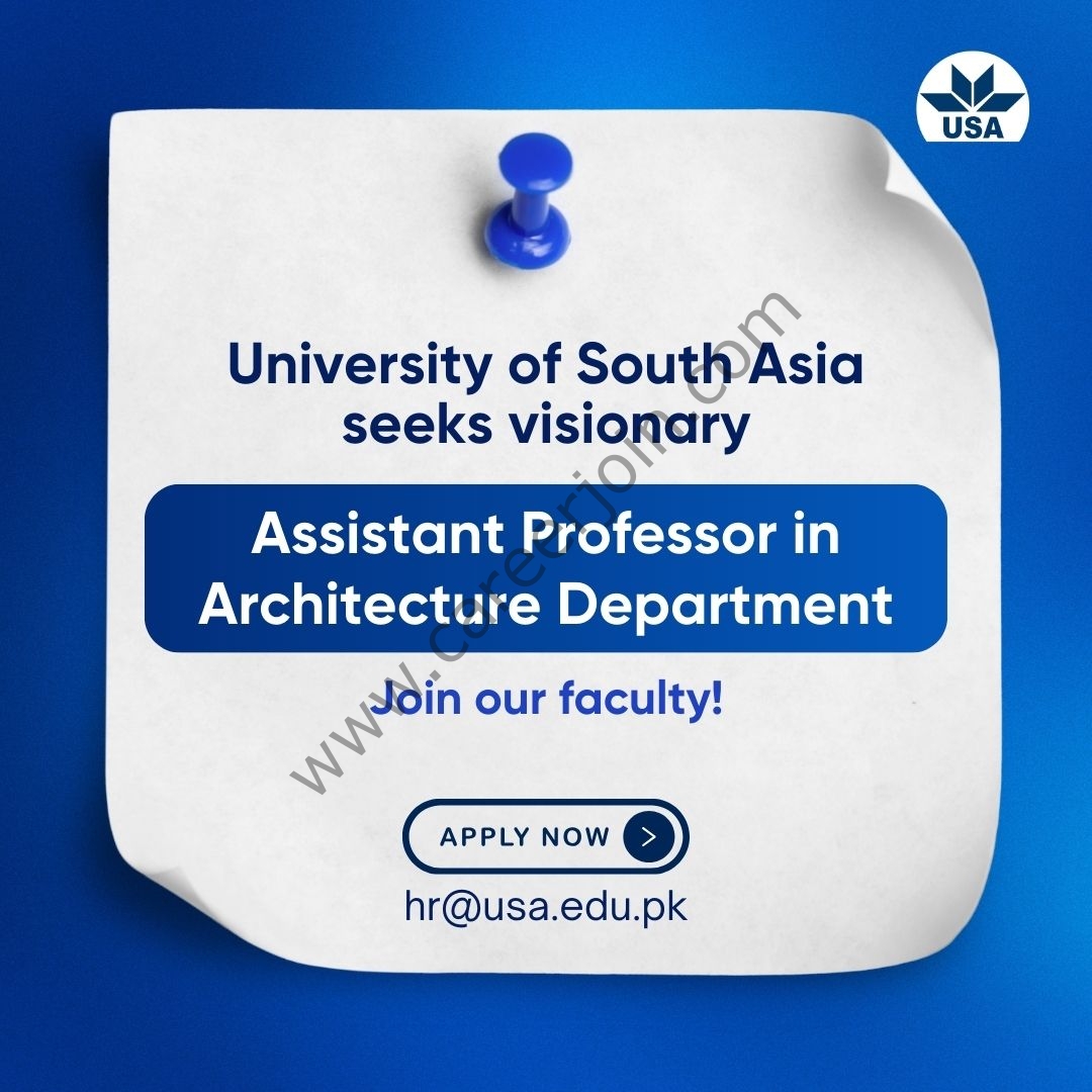 The Universiity of South Asia USA Jobs Assistant Professor Architecture 1
