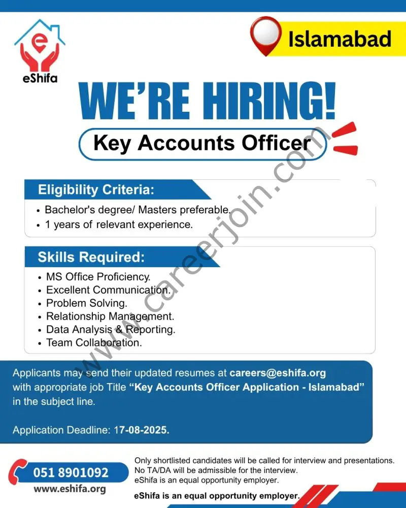 eShifa Jobs Key Accounts Officer 1