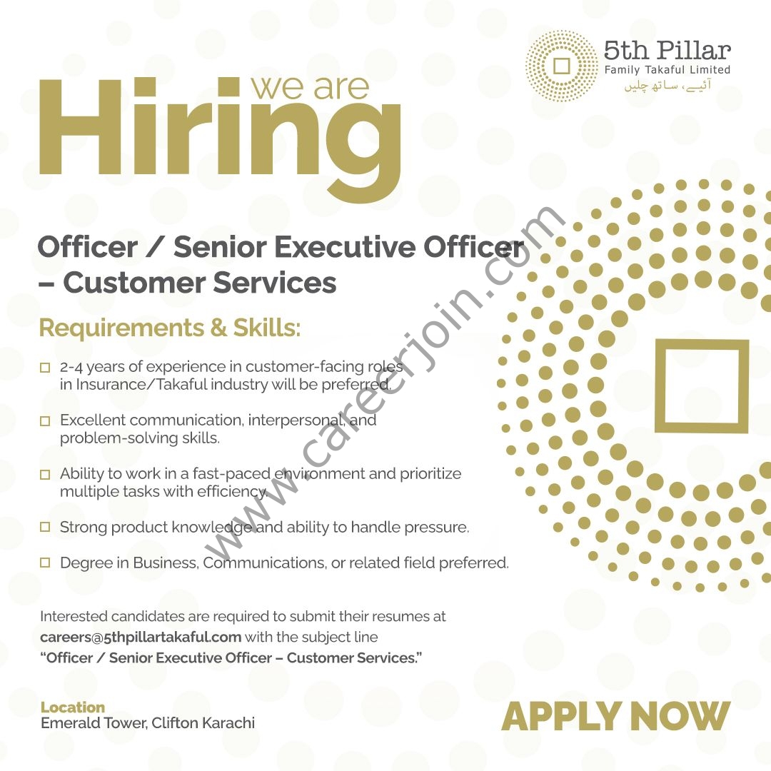 5th Pillar Family Takaful Limited Jobs September 2025 2
