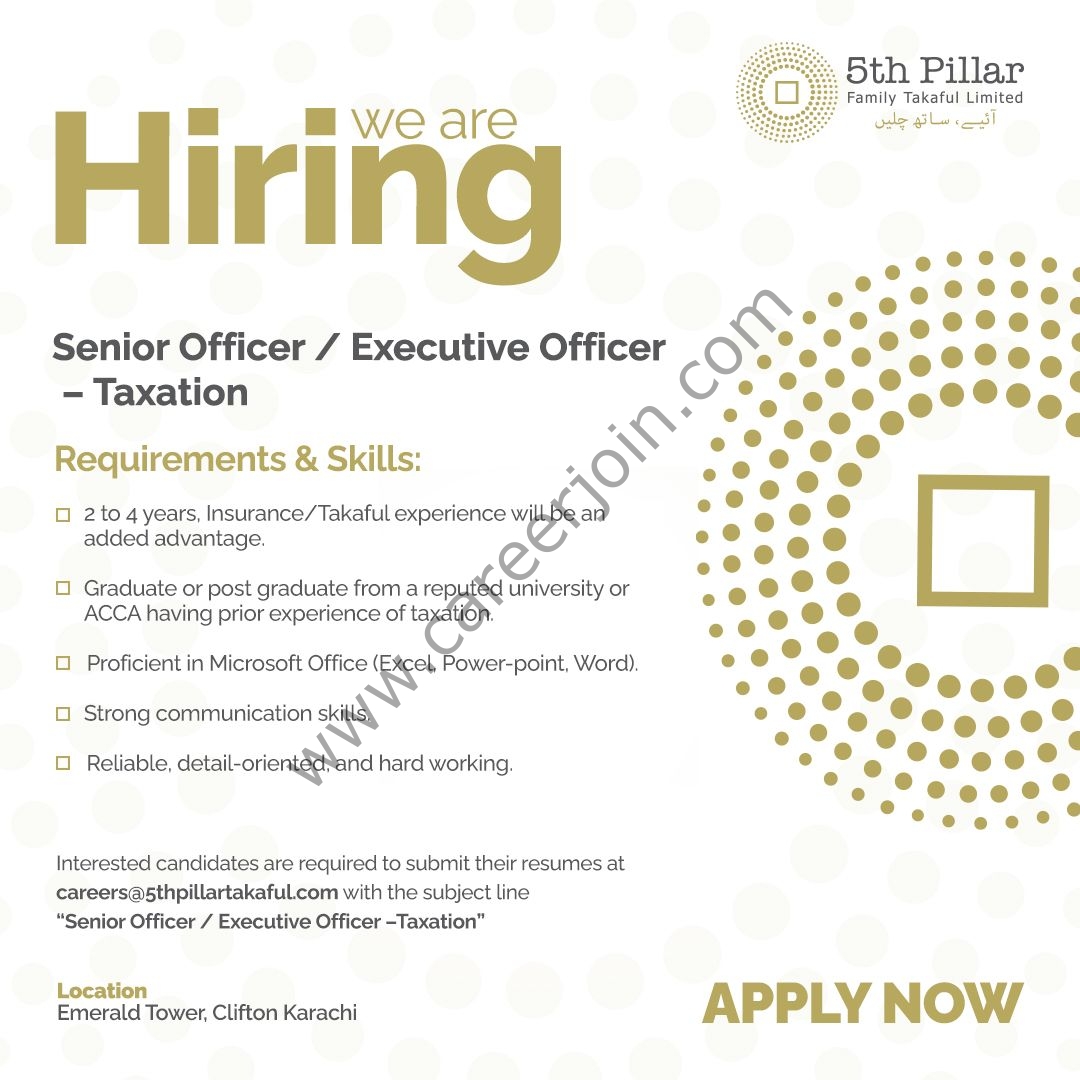 5th Pillar Family Takaful Limited Jobs September 2025 1