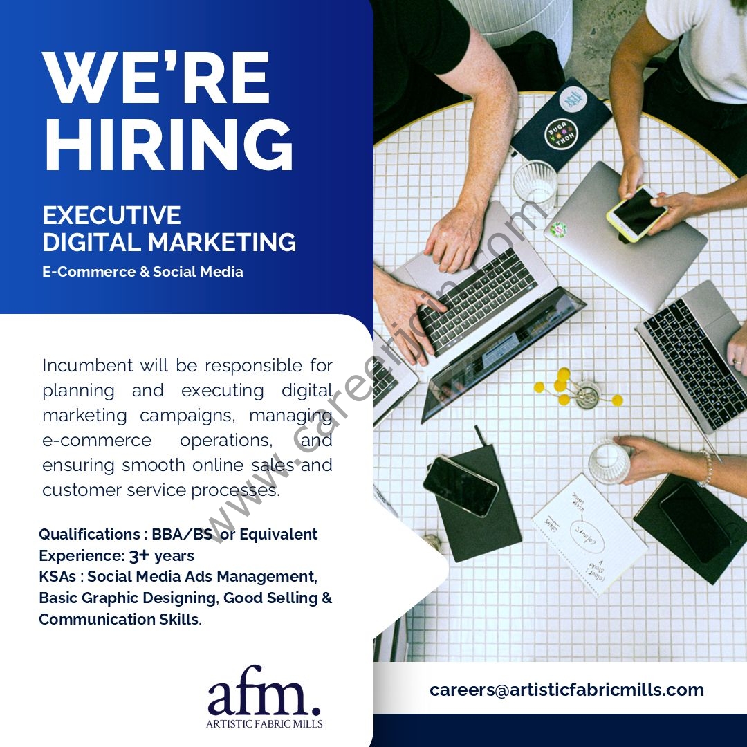 Artistic Fabric Mills Jobs Executive Digital Marketing 1