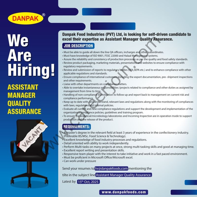 Danpak Food Industries Jobs September 2025 2