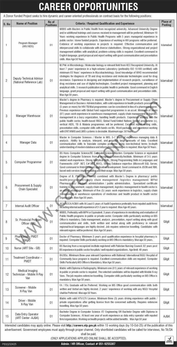 Donor Funded Project Jobs 21 September 2025 Express 1