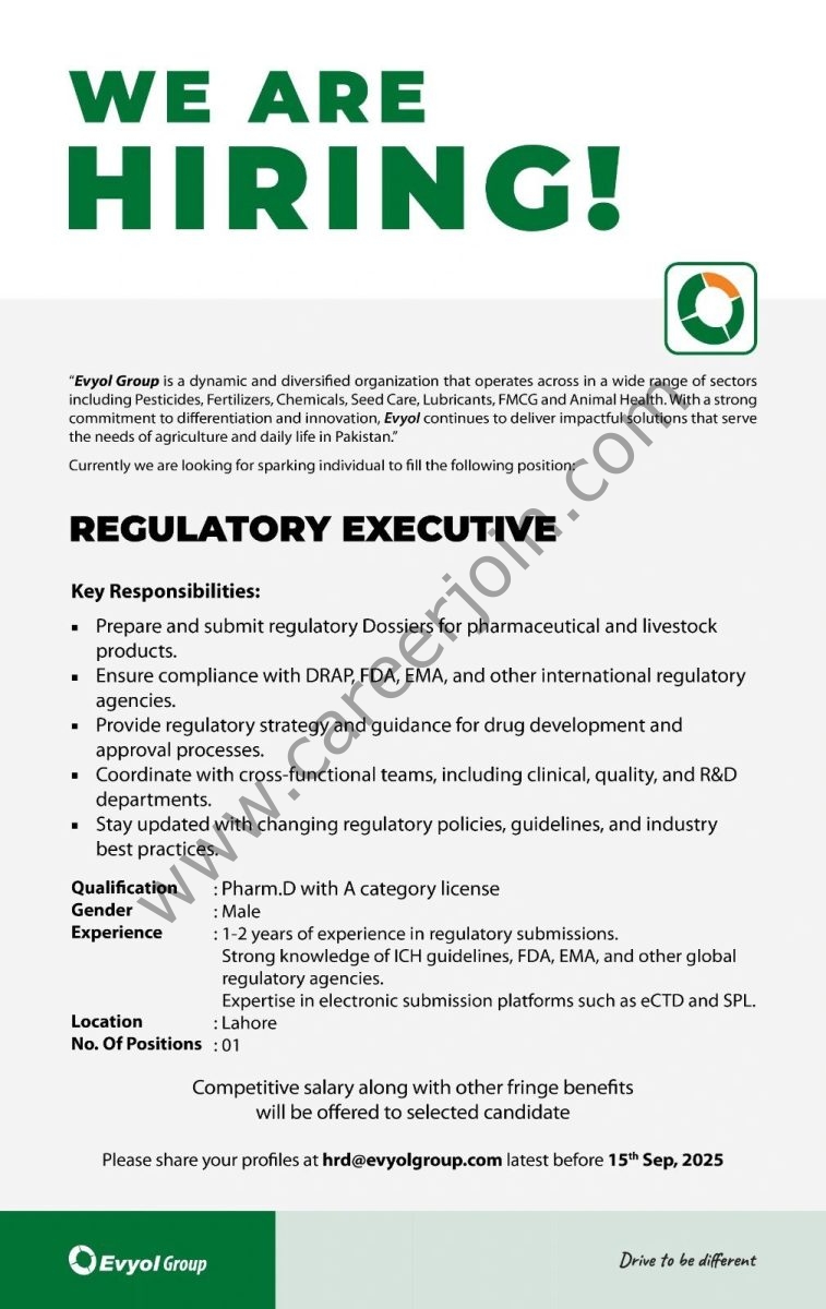 Evyol Group Jobs Regulatory Executive 1