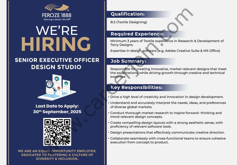 Feroze1888 Mills Limited Jobs Senior Executive Officer 1
