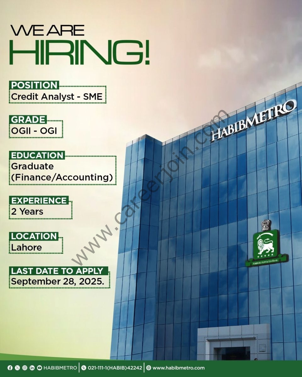 Habib Metropolitan Bank Jobs Credit Analyst 1