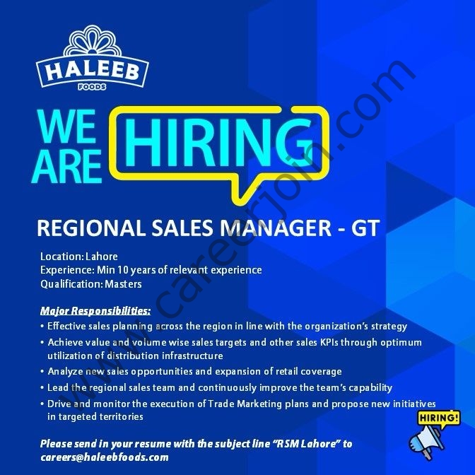 Haleeb Foods Jobs Regional Sales Manager GT 1