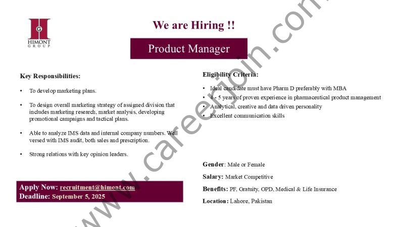 Himont Group Jobs Product Manager 1