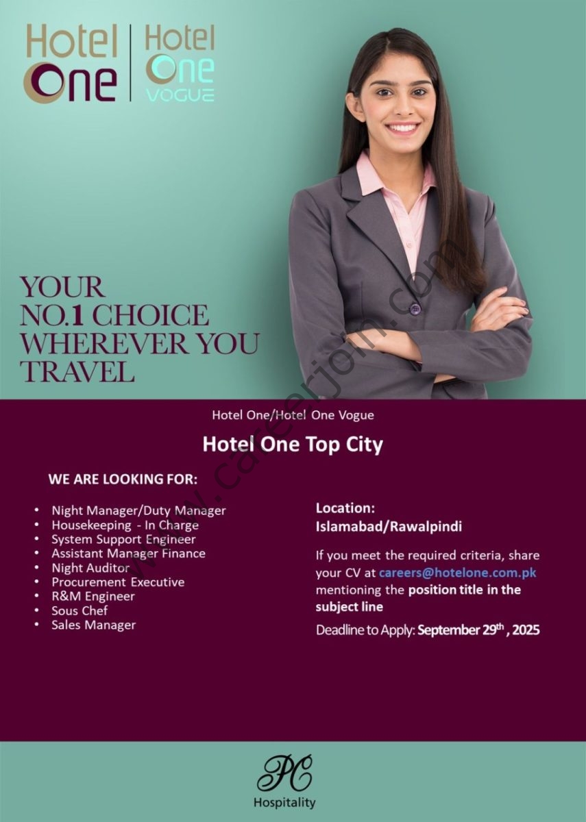 Hotel One Pvt Ltd Jobs September 2025 1