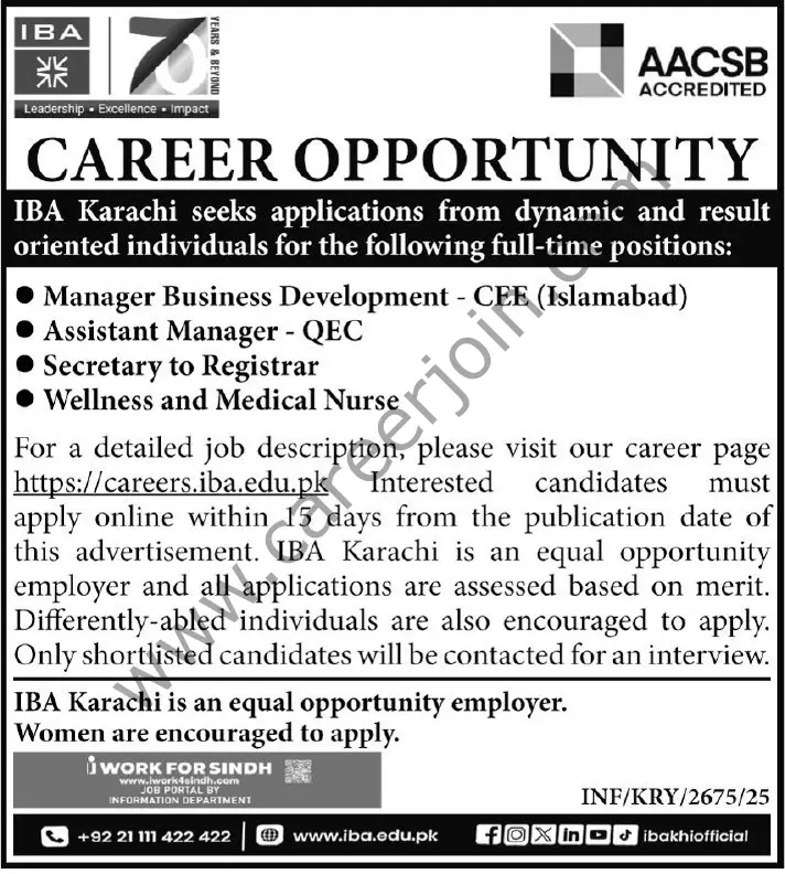 IBA Karachi Jobs 31 August 2025 Express Tribune 1