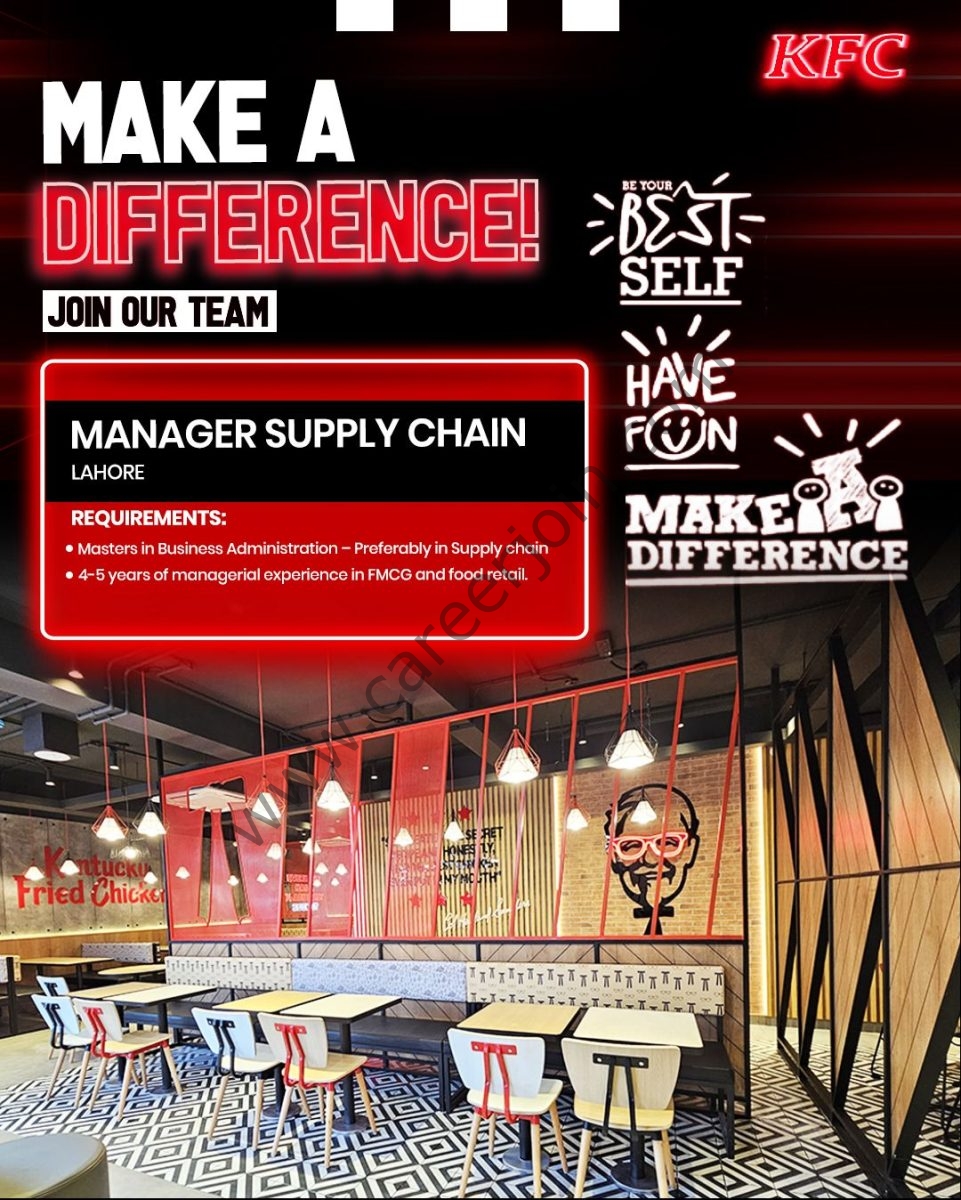 KFC Pakistan Jobs Manager Supply Chain 1