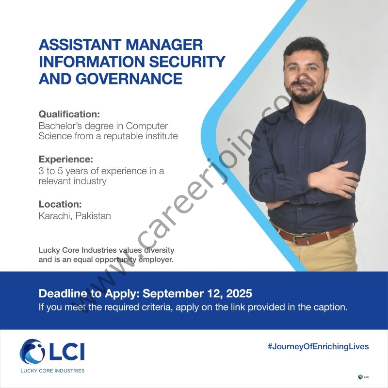 Lucky Core Industries Limited LCI Jobs Assistant Manager Information Security and Governance 1