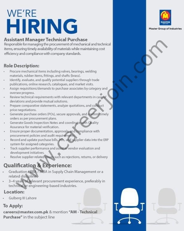 Master Group of Industries Jobs Assistant Manager Technical Purchase 1