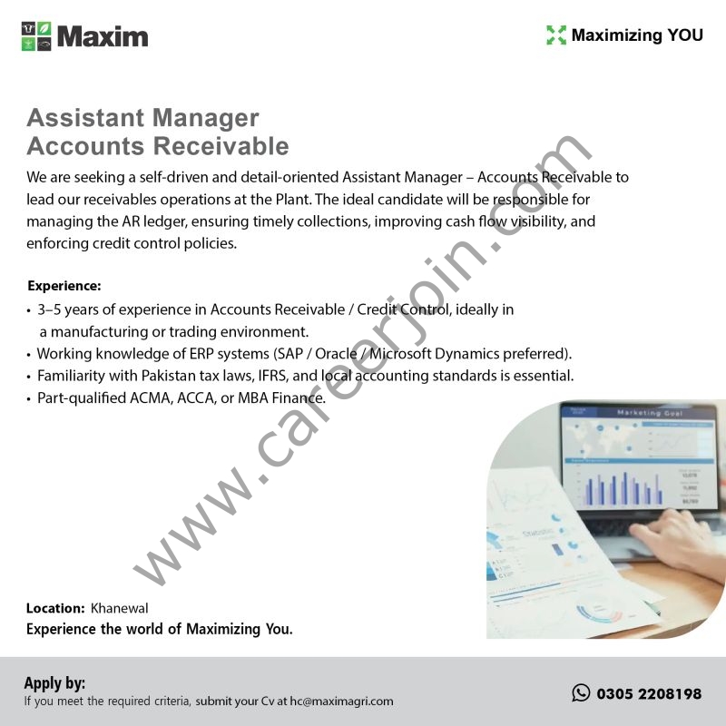 Maxim Agri Pvt Ltd Jobs Assistant Manager Accounts Receivable 21