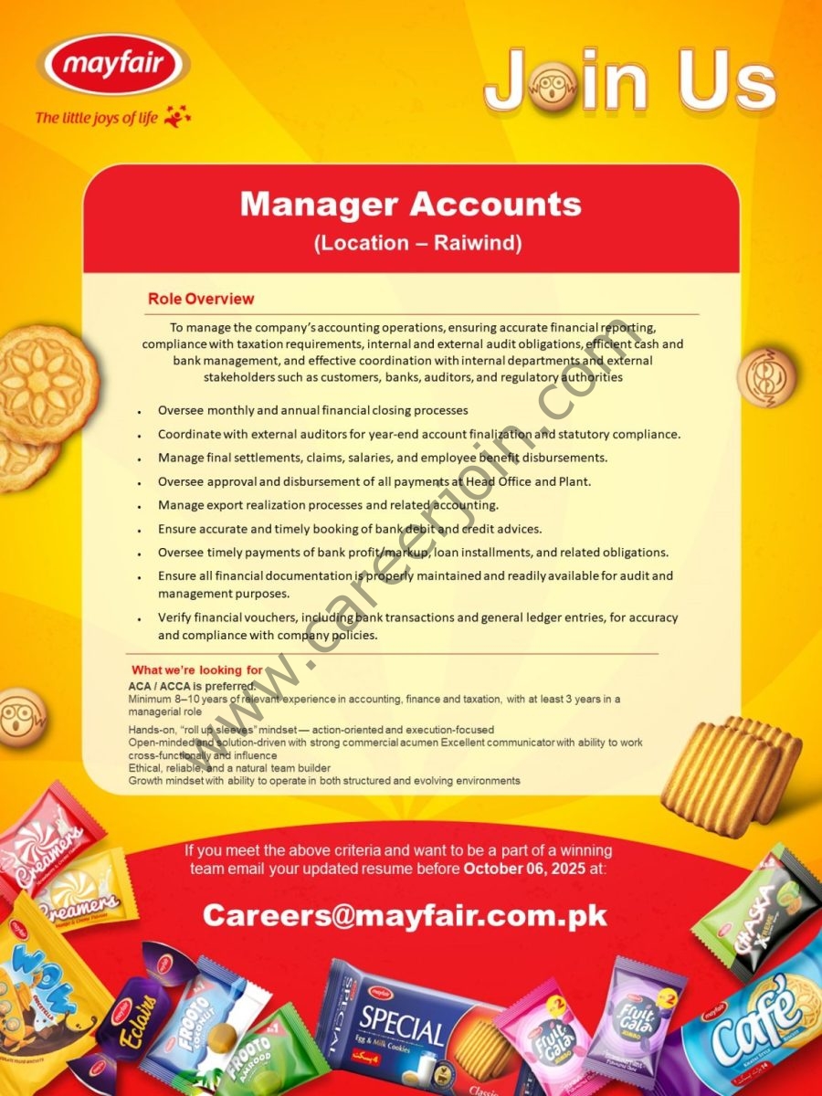 Mayfair Pakistan Jobs Manager Accounts  1