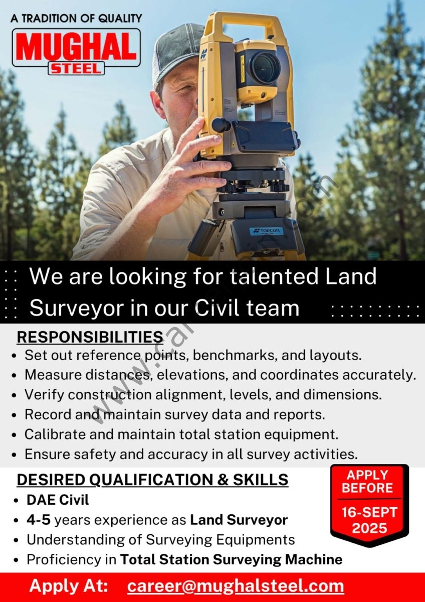 Mughal Steel Jobs Land Surveyor 1
