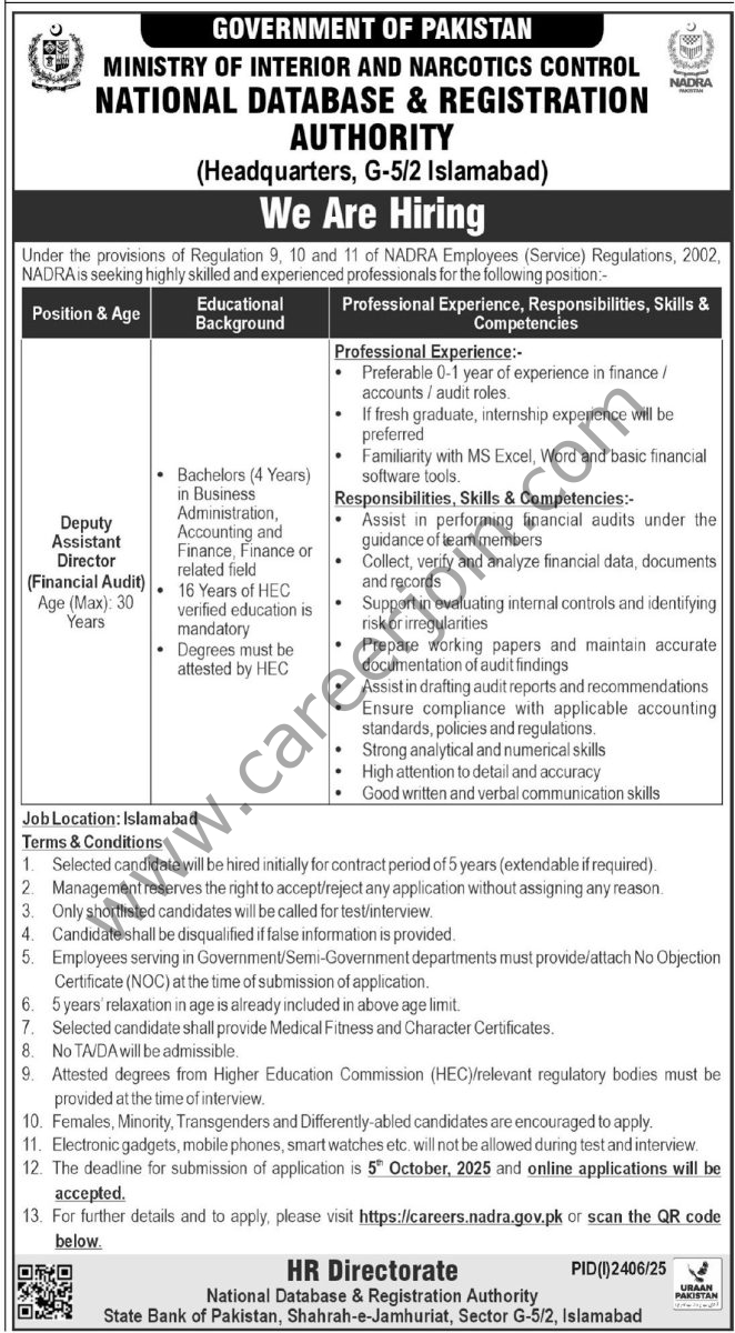 NADRA Jobs 21 September 2025 Express Tribune 1