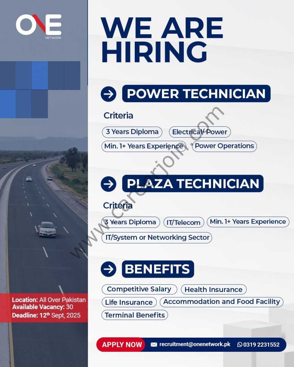 One Network Jobs IT & Power Technician 1