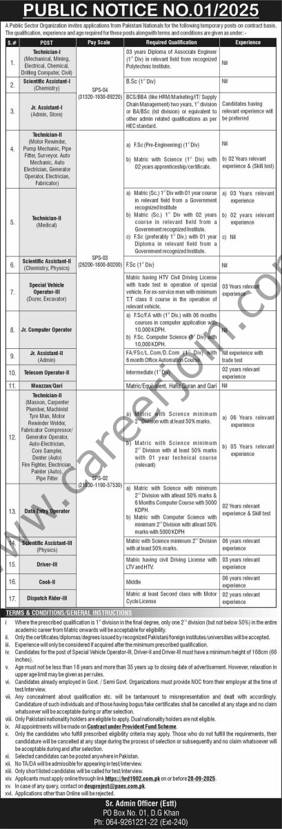Public Sector Organization Jobs 14 September 2025 Express 1