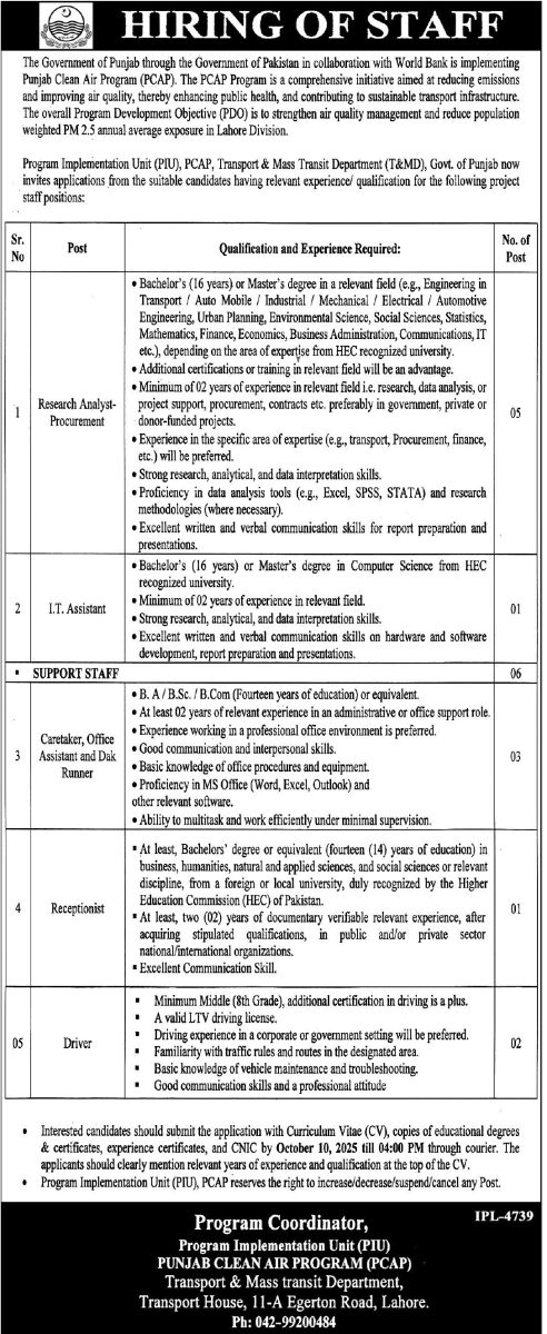 Punjab Clean Air Program Jobs 23 September 2025 Express Tribune 1