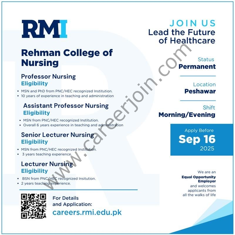 Rehman Medical Institute RMI Jobs September 2025 1