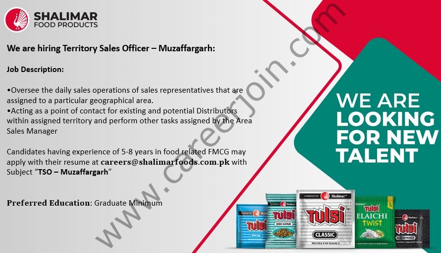 Shalimar Food Products Jobs September 2025 2