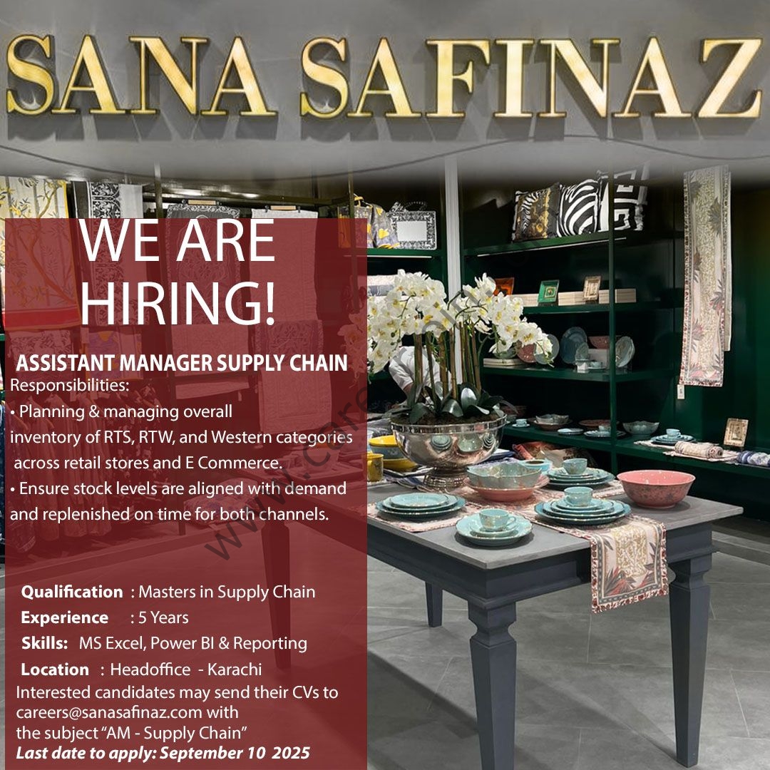 Sana Safinaz Jobs AM Supply Chain 1