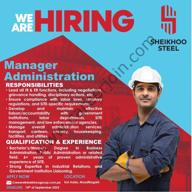 Sheikhoo Steel Jobs Manager Administration 1