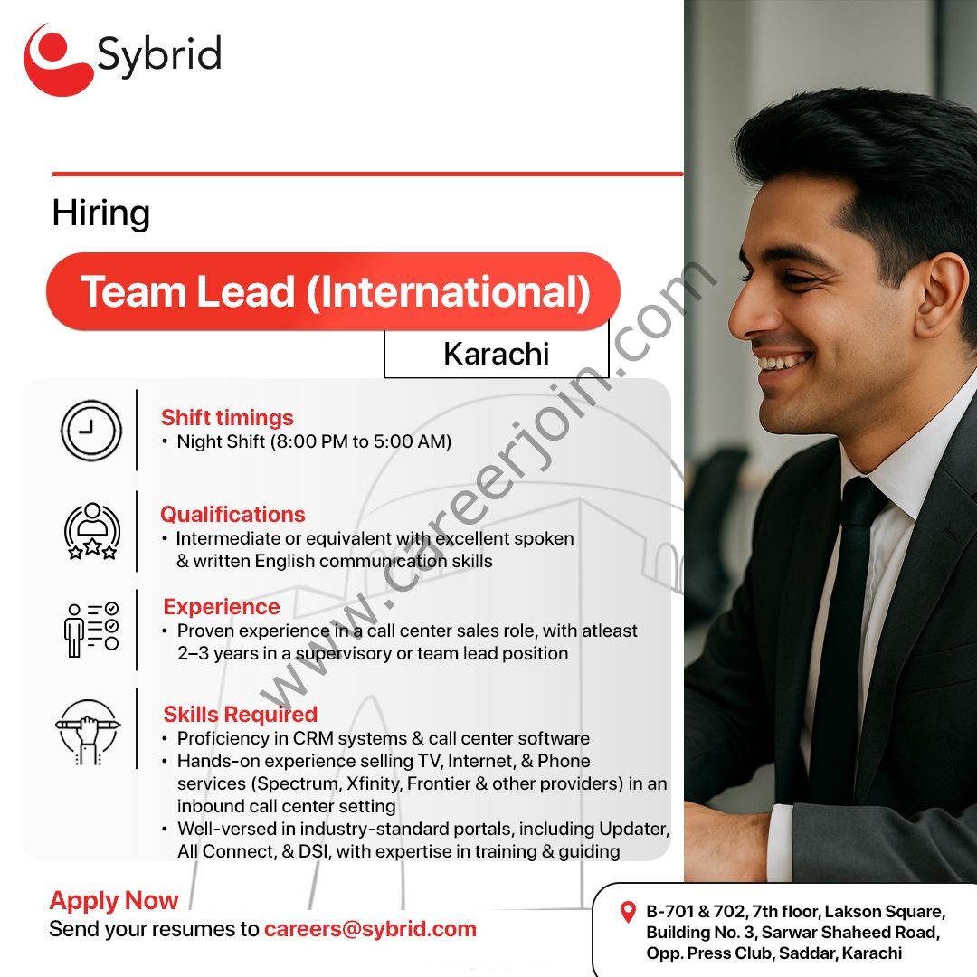 Sybrid Pvt Ltd Jobs Team Lead (International) 1