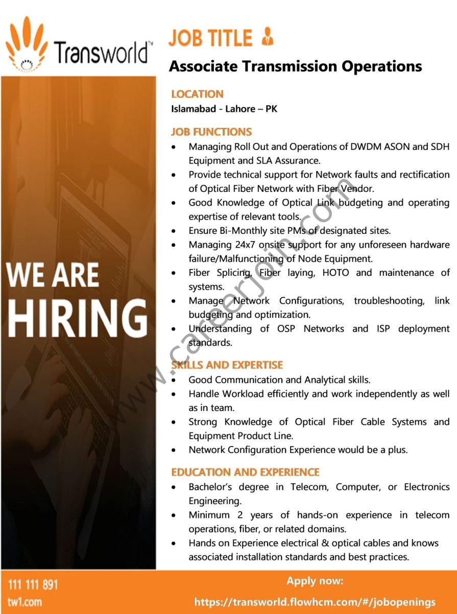 Transworld Associates Jobs Associate Transmission Operations 1