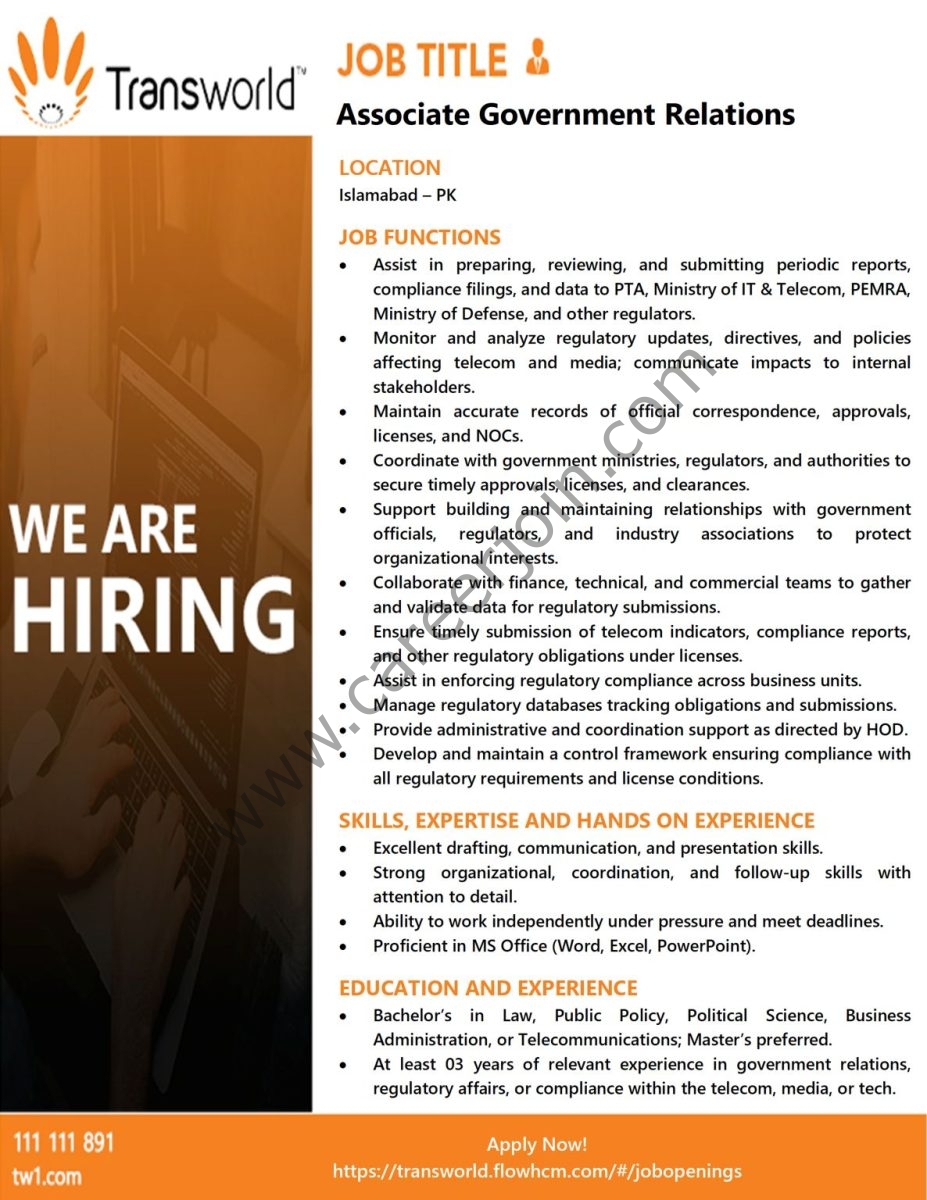 Transworld Associates Jobs Associate Government Relations 1
