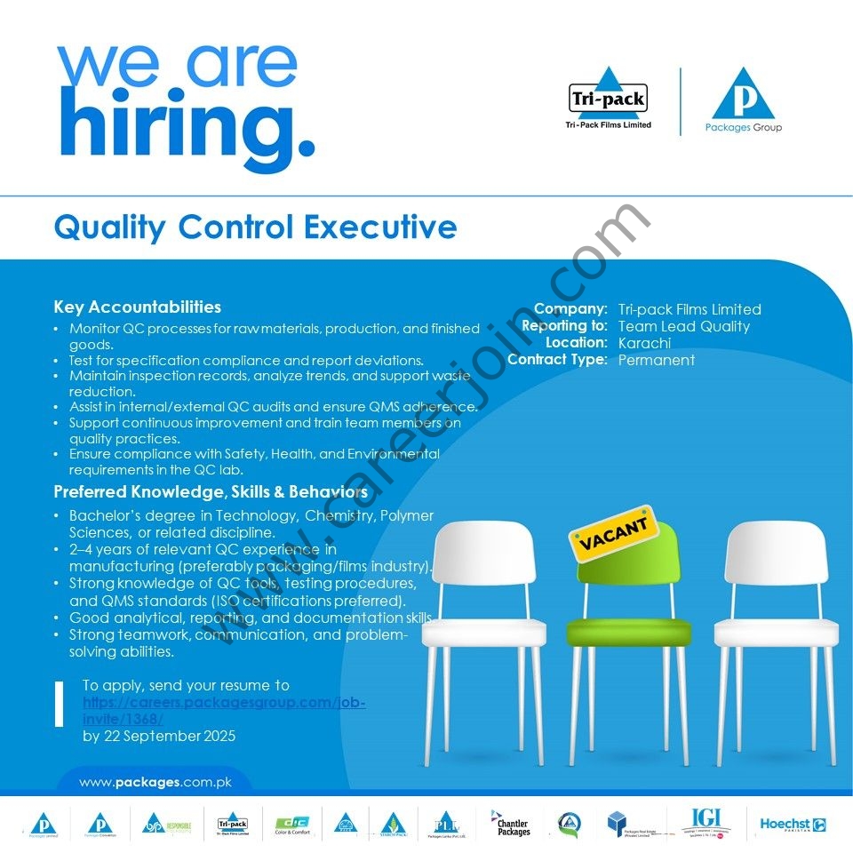 Tri-pack Films Limited Jobs Quality Control Executive 1