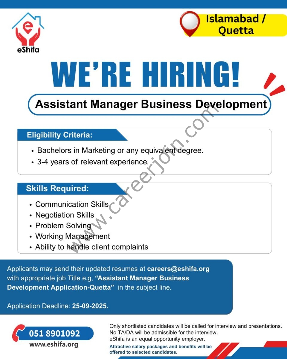 eShifa Jobs September 2025 1