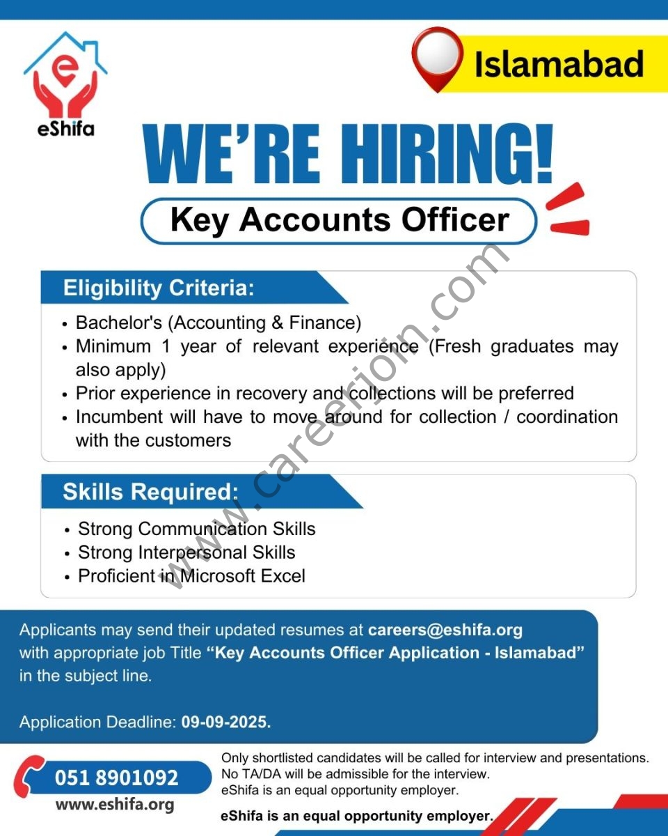 eShifa Jobs Key Accounts Officer 1
