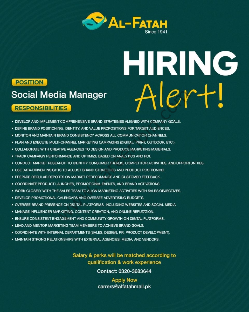 Alfatah Shopping Mall Jobs Social Media Manager 1