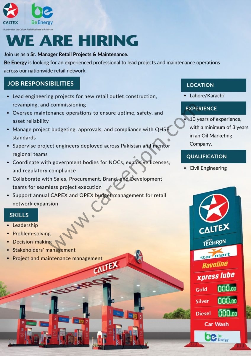 Be Energy Limited Jobs Sr Manager Retail Projects & Maintenance 1